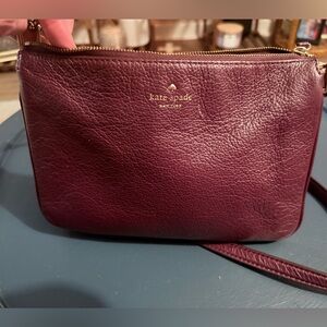 Kate Spade ♠️ Maroon Pebbled CrossBody